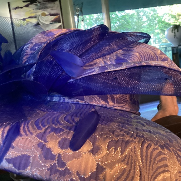 Woman’s wool hat BLUE N SILVER GLITTER a LARGE. MUST SEE USA MADE - Picture 8 of 8